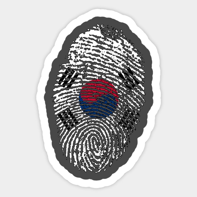 South Korea Flag - KR Fingerprint Flag - South Korean Flag Sticker by Printaha